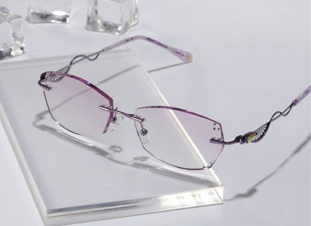 rimless glasses