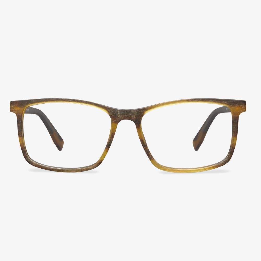 Yellow Brown Striped Frame Glasses - Mick | KoalaEye