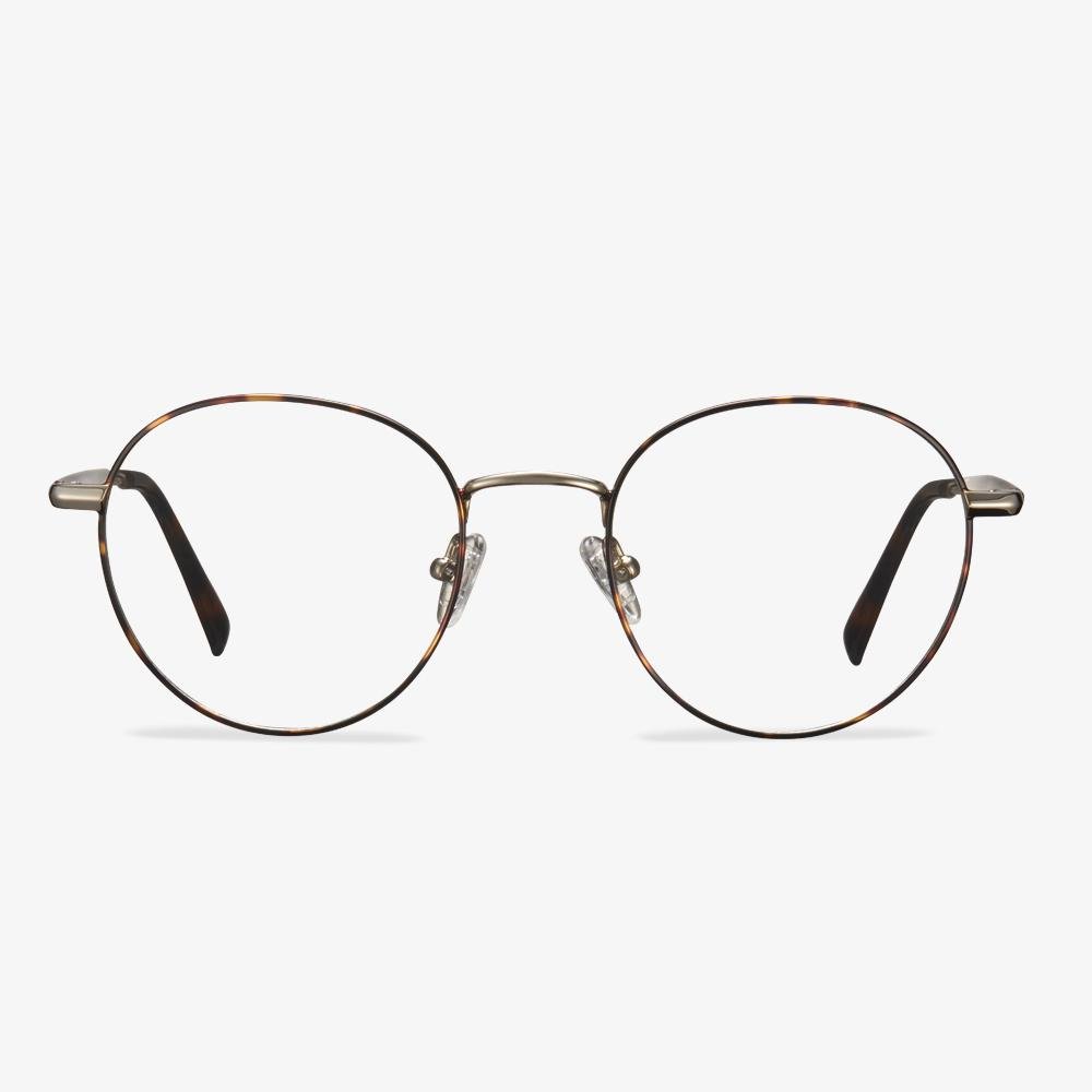 Round Tortoise Metal Glasses - Mandel | KoalaEye