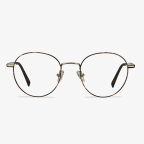 Round Tortoise Metal Glasses - Mandel | KoalaEye