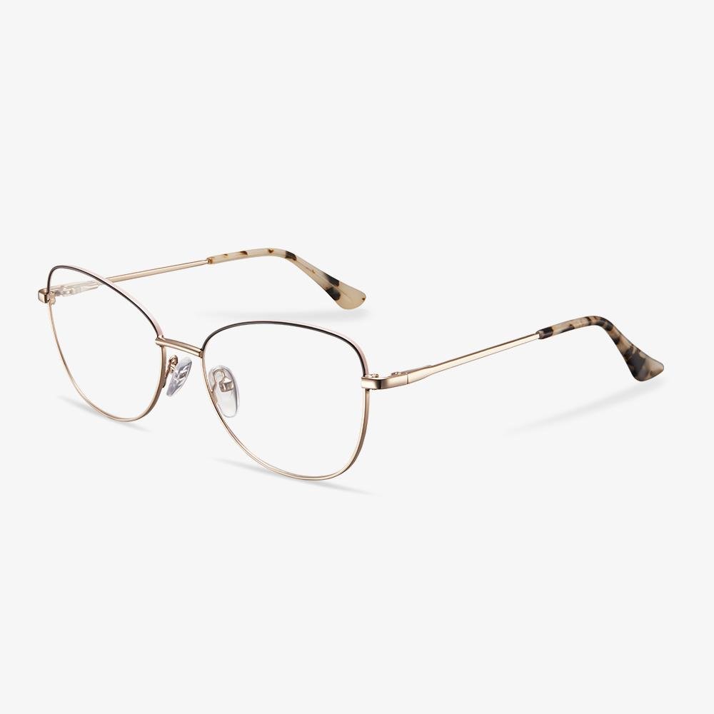 Gold Black Oval Eyeglasses Frame - Addison | KoalaEye