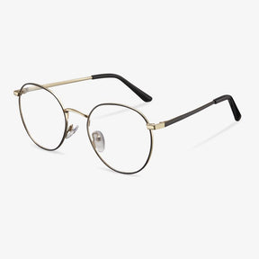 Black Gold round glasses- Gabriella | KoalaEye