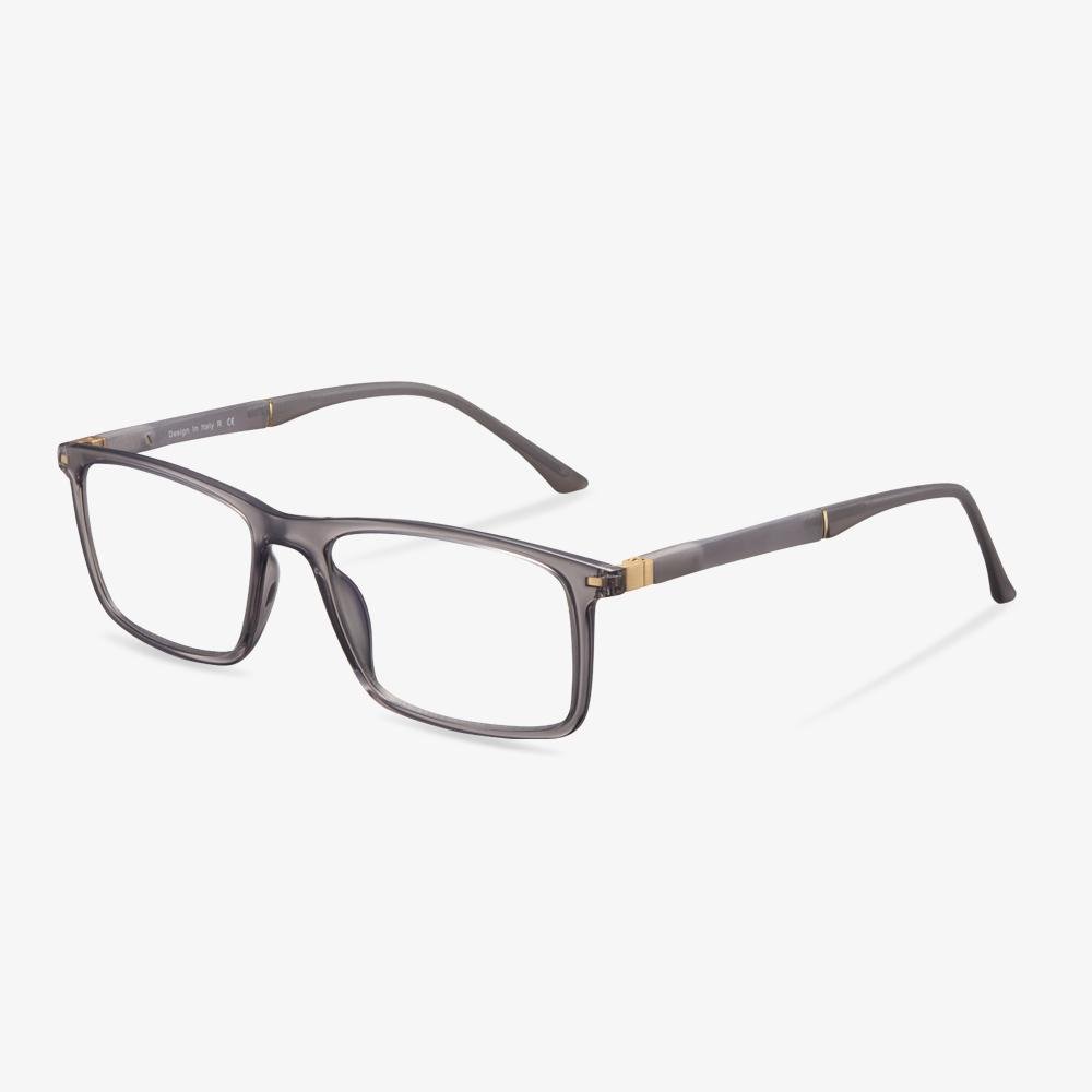 Clear Gray Acetate Rectangle Glasses Frame - Riley | KoalaEye