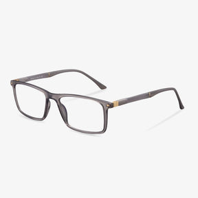 Clear Gray Acetate Rectangle Glasses Frame - Riley | KoalaEye