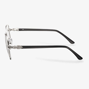 Black Silver Oval Eyeglasses - Charlotte | KoalaEye