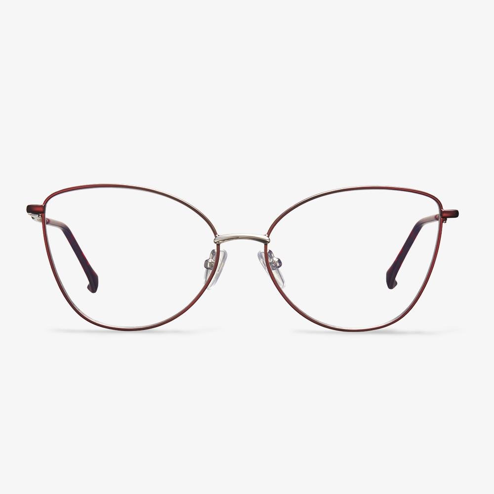 Red Metal Cat Eye Glasses for Women - Quentina | KoalaEye