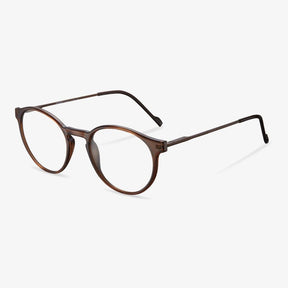 Brown Round Frame Acetate Glasses - Julia | KoalaEye