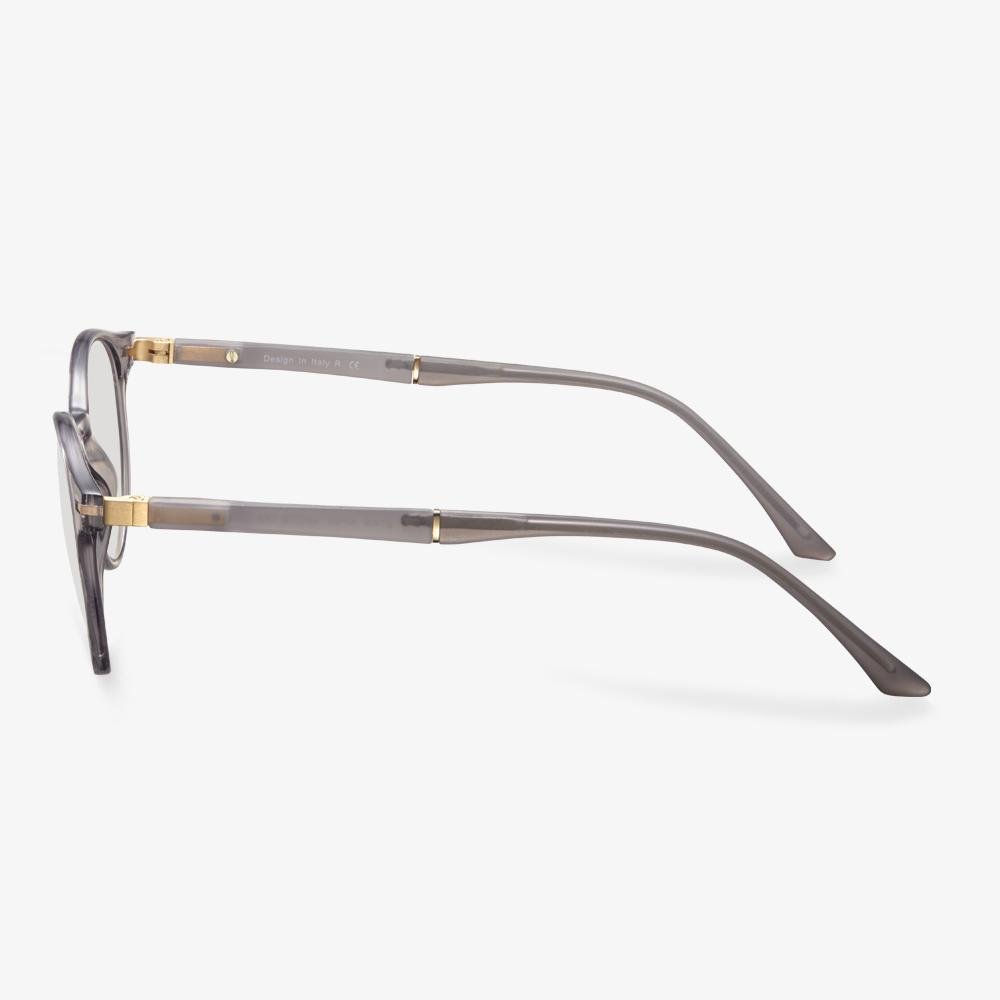 Clear Gray Acetate Rectangle Glasses Frame - Riley | KoalaEye