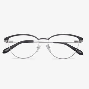 Silver Metal Cat-Eye Frame - Stella | KoalaEye