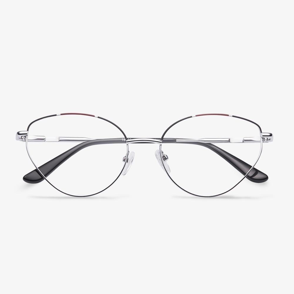 Silver Metal Cat Eye Glasses - Savannah | KoalaEye