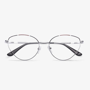 Silver Metal Cat Eye Glasses - Savannah | KoalaEye