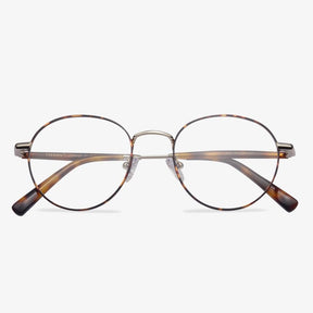 Round Tortoise Metal Glasses - Mandel | KoalaEye