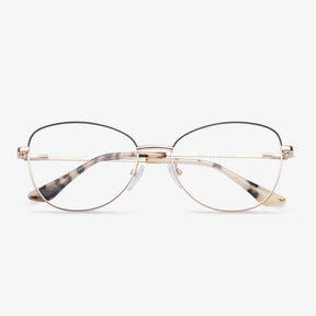 Gold Black Oval Eyeglasses Frame - Addison | KoalaEye